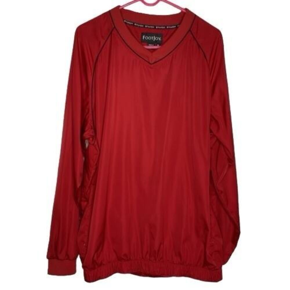 FootJoy XL Men’s Red Pullover Golf Jacket V-Neck Outerwear Windbreaker Long Slv